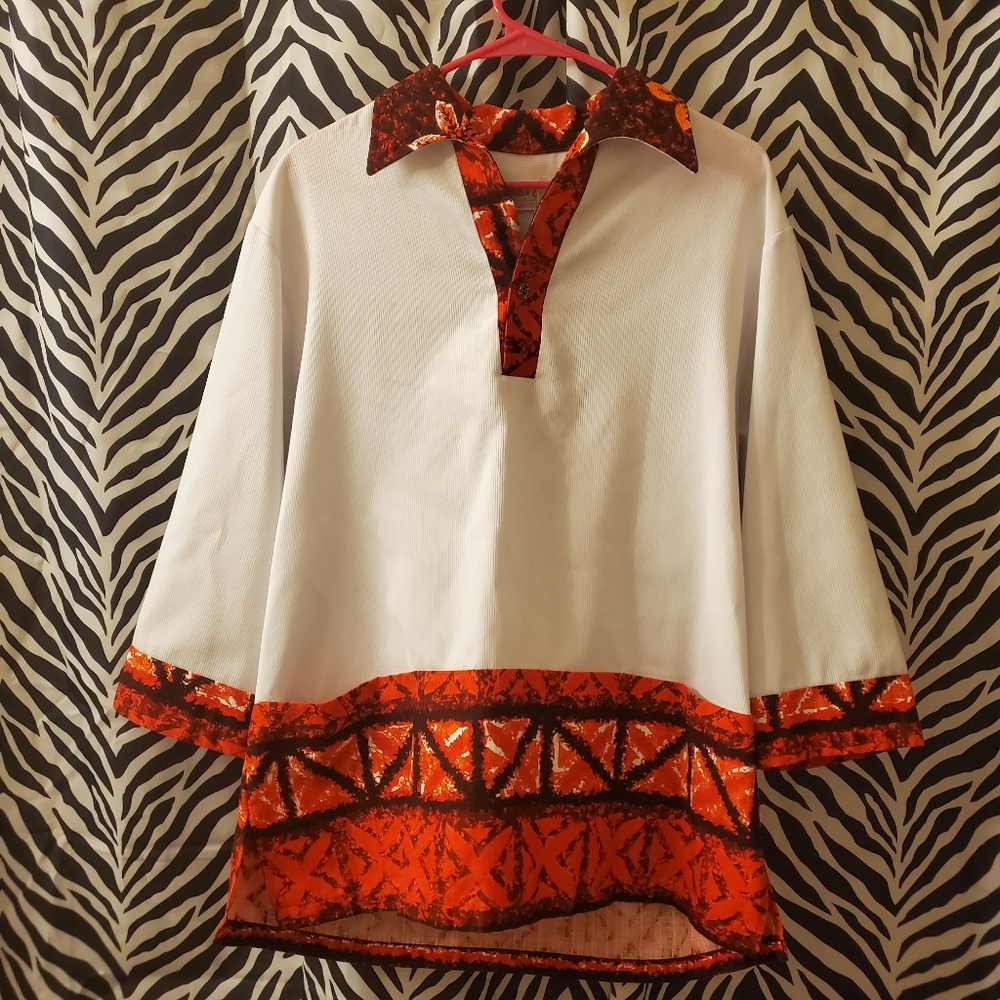 Vintage 60s hawaiian hula shirt VTG resort coverup